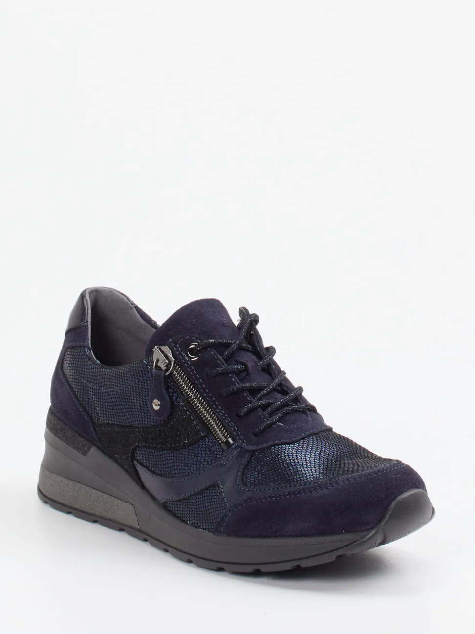 Waldläufer – Komfort-Sneaker aus Veloursleder blau
