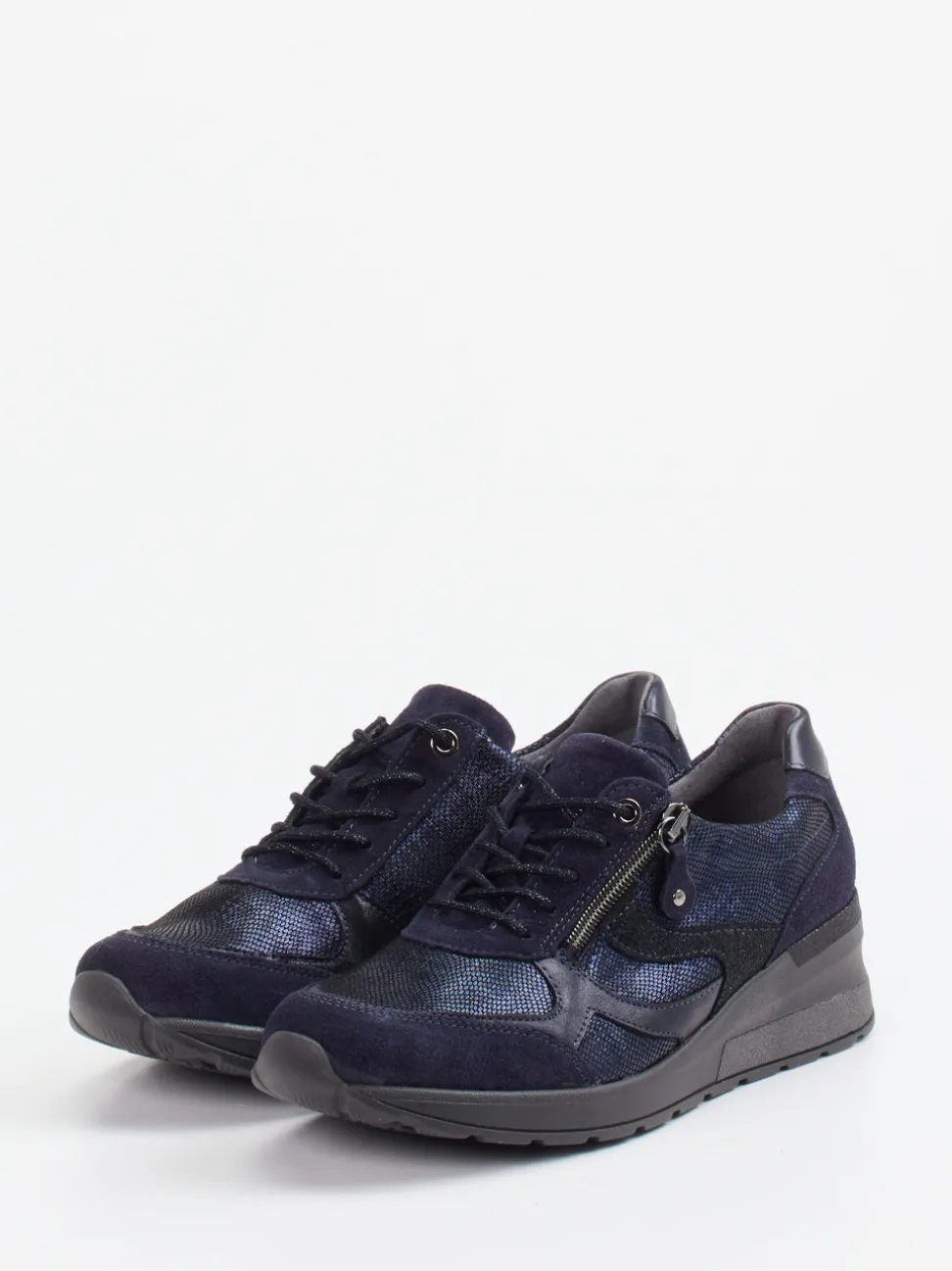 Waldläufer – Komfort-Sneaker aus Veloursleder blau