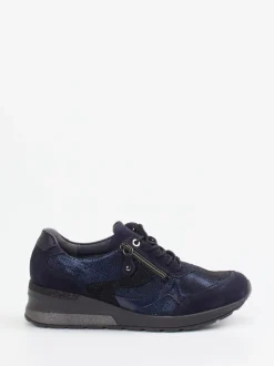 Waldläufer – Komfort-Sneaker aus Veloursleder blau