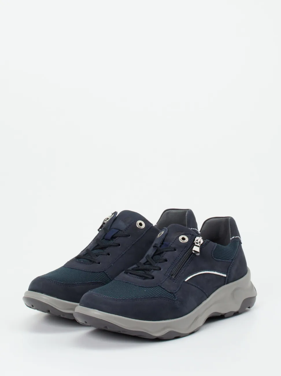 Waldläufer – Komfort-Sneaker aus Nubukleder blau