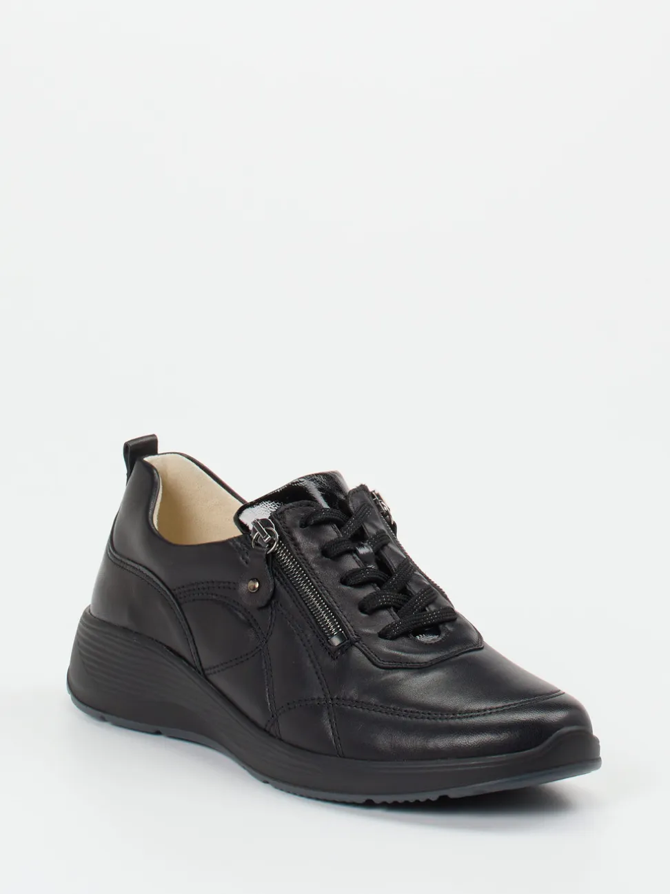 Waldläufer – Komfort-Sneaker aus Lammleder Schwarz