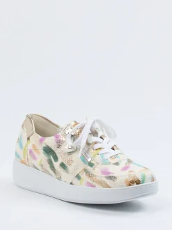 Waldläufer – Komfort-Sneaker aus geprägtem Leder multicolor