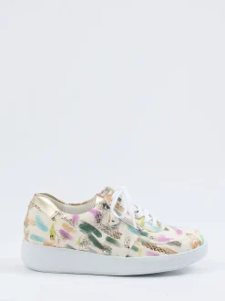 Waldläufer – Komfort-Sneaker aus geprägtem Leder multicolor