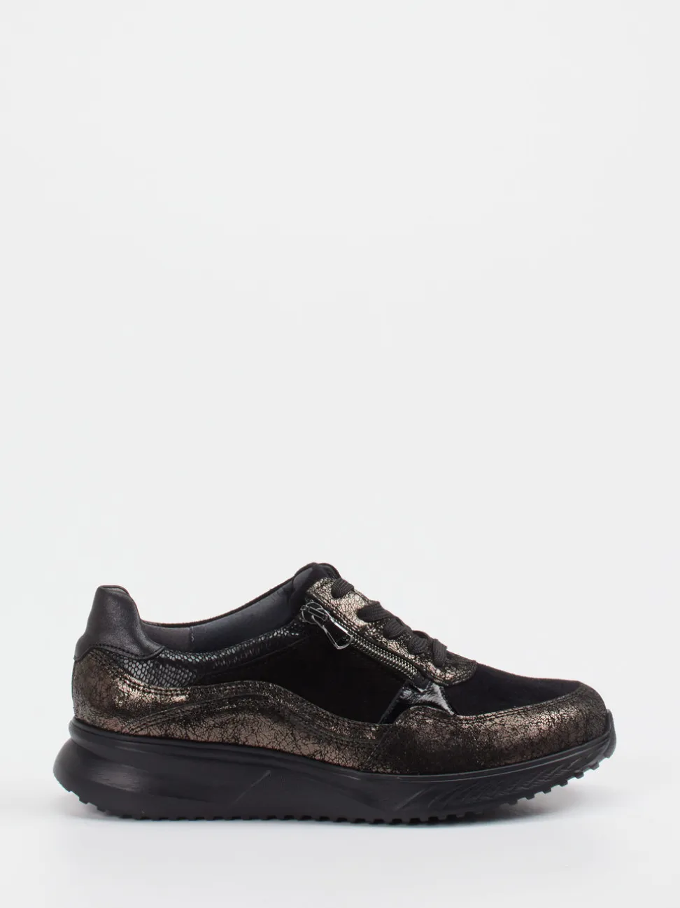 Waldläufer – Komfort-Sneaker aus Veloursleder schwarz