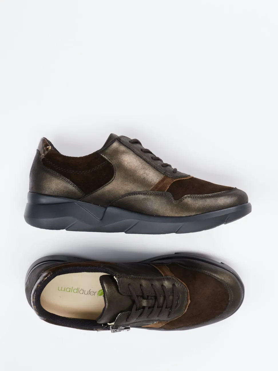 Waldläufer – Komfort-Sneaker aus Veloursleder braun