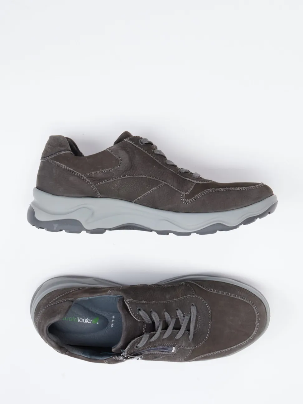 Waldläufer – Komfort-Sneaker aus Nubukleder grau
