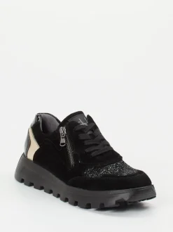 Waldläufer – Komfort-Sneaker aus Veloursleder Schwarz