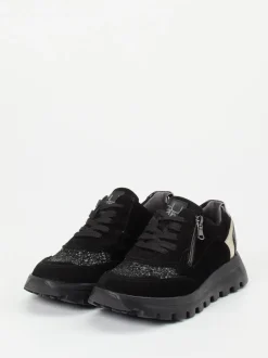 Waldläufer – Komfort-Sneaker aus Veloursleder Schwarz