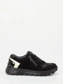 Waldläufer – Komfort-Sneaker aus Veloursleder Schwarz