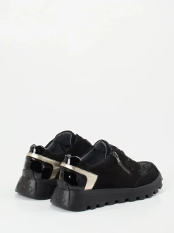Waldläufer – Komfort-Sneaker aus Veloursleder Schwarz
