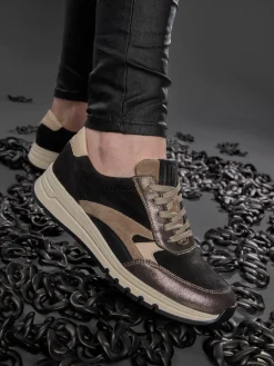 Waldläufer – Komfort-Sneaker aus Veloursleder schwarz