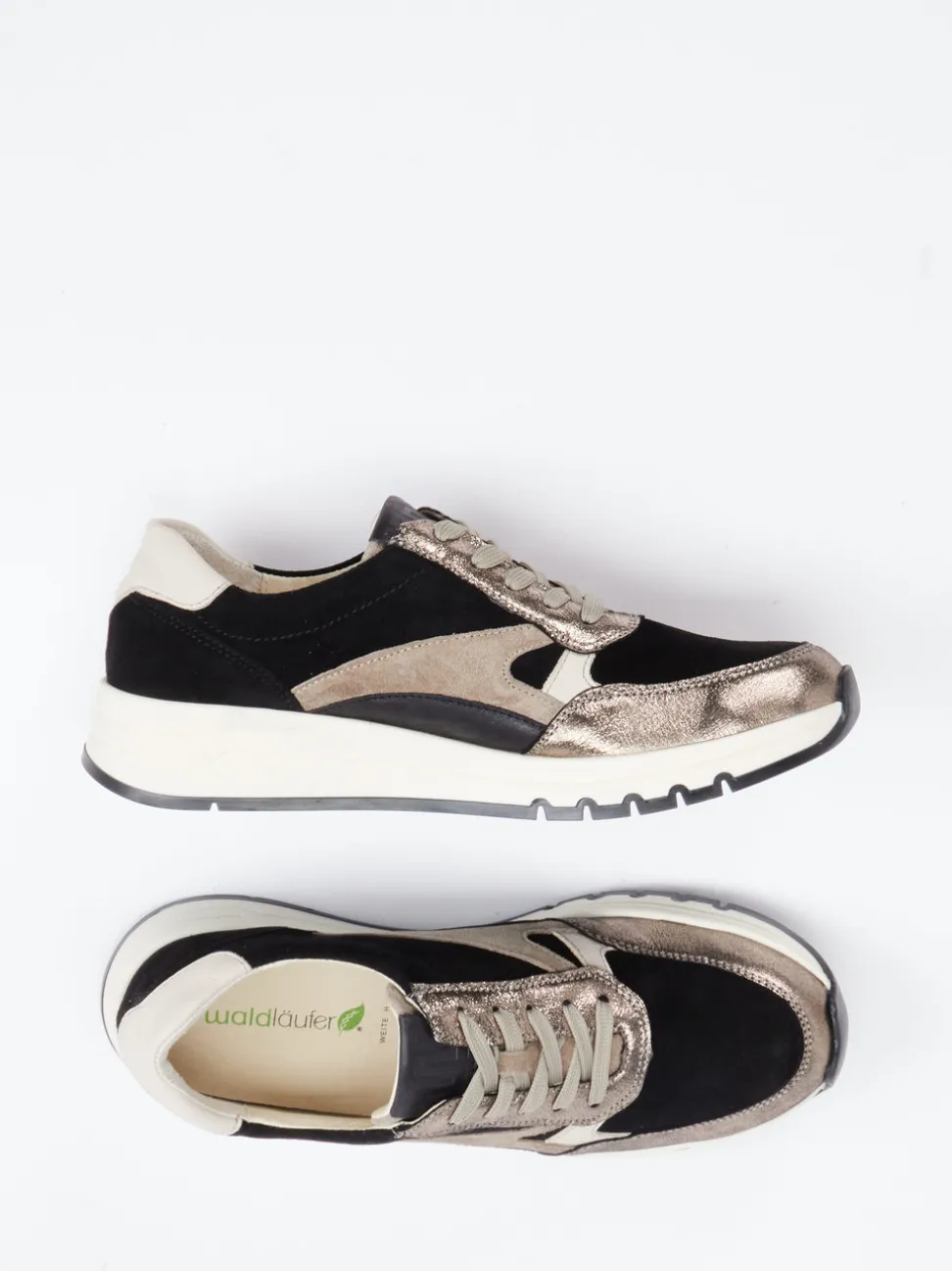 Waldläufer – Komfort-Sneaker aus Veloursleder schwarz