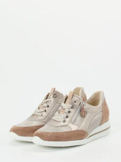 Waldläufer – Komfort-Sneaker aus Metallicleder beige