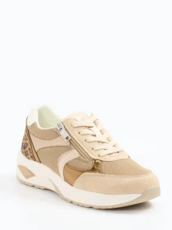 Waldläufer – Komfort-Sneaker aus Velours und Mesh beige