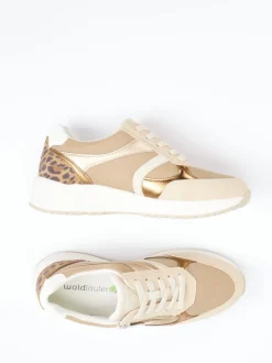 Waldläufer – Komfort-Sneaker aus Velours und Mesh beige