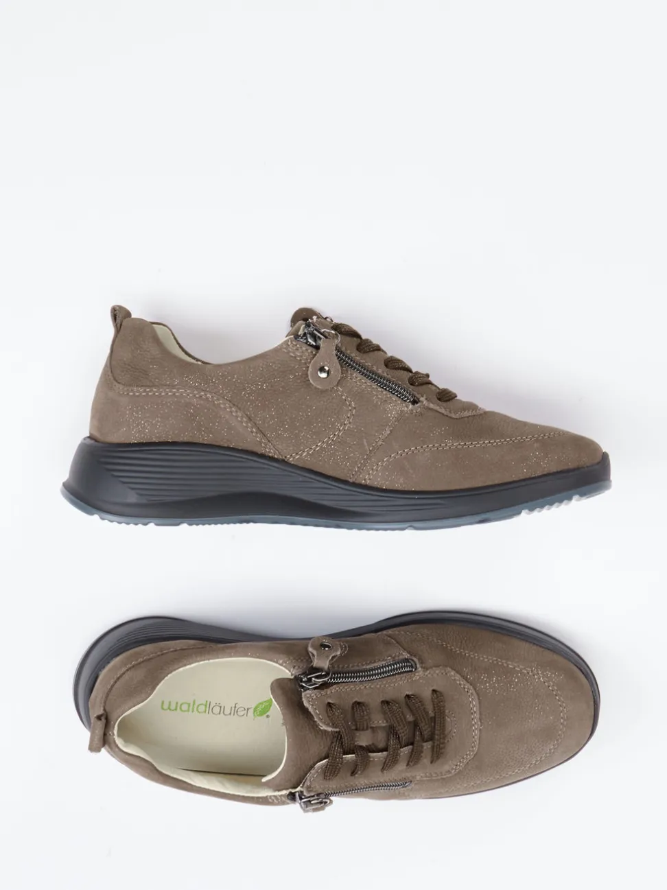 Waldläufer – Komfort-Sneaker aus Nubukleder braun