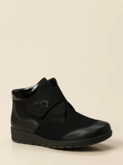 Waldläufer – Komfort-Stiefelette aus Nubukleder schwarz