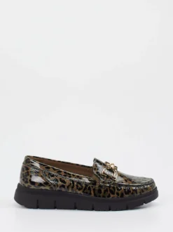 Waldläufer – Loafer aus geprägtem Leder in Leoprint