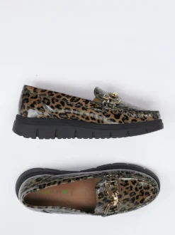 Waldläufer – Loafer aus geprägtem Leder in Leoprint
