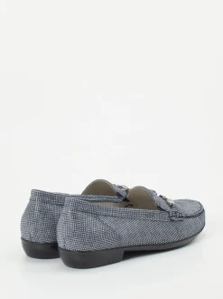 Waldläufer – Loafer aus geprägtem Leder jeansblau
