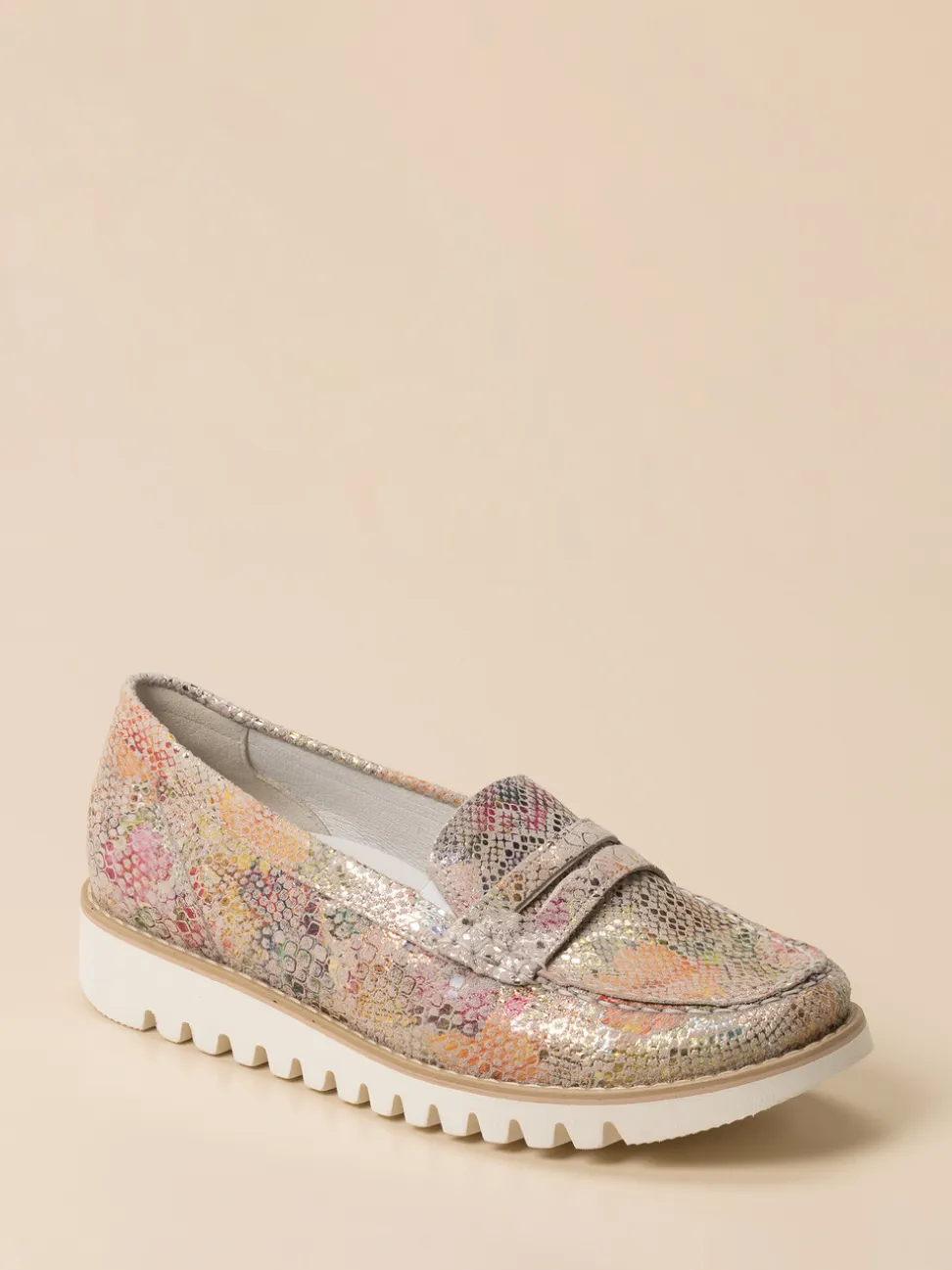 Waldläufer – Loafer aus geprägtem Leder multicolor
