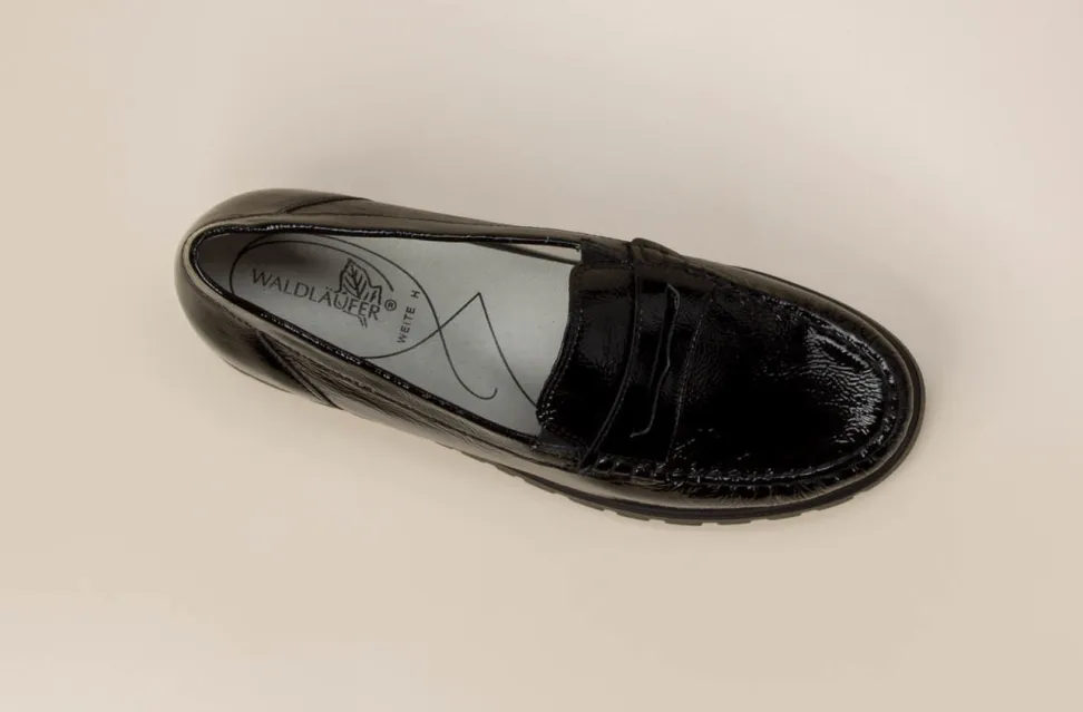 Waldläufer – Loafer aus Lackleder Schwarz