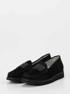 Waldläufer – Loafer aus Veloursleder Schwarz