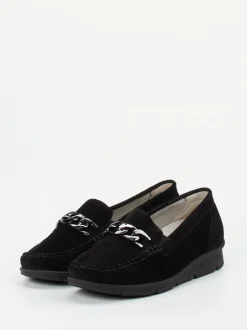 Waldläufer – Loafer aus Veloursleder Schwarz