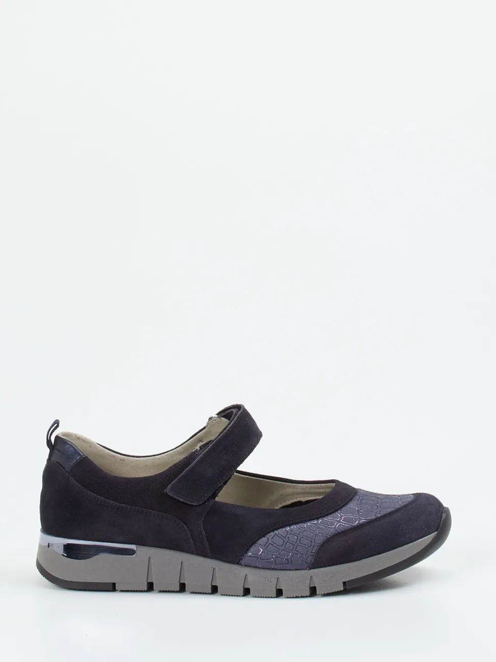 Waldläufer – Mary Jane Sneaker aus Veloursleder Dunkelblau