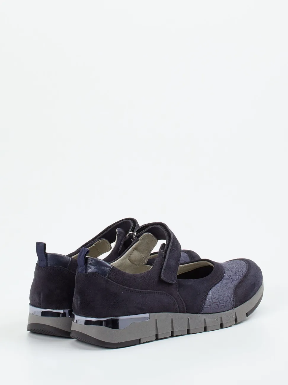 Waldläufer – Mary Jane Sneaker aus Veloursleder Dunkelblau