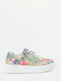 Waldläufer – Plateau-Sneaker aus geprägtem Leder multi