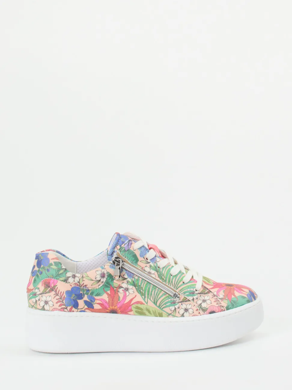 Waldläufer – Plateau-Sneaker aus geprägtem Leder multi