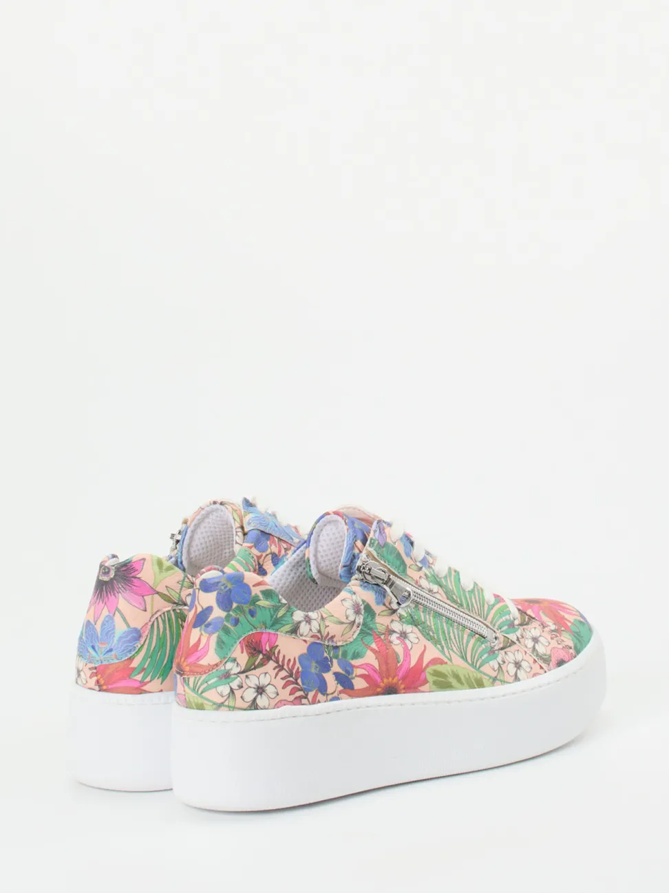 Waldläufer – Plateau-Sneaker aus geprägtem Leder multi