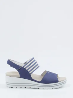 Waldläufer – Sandaletten aus Nubukleder jeansblau