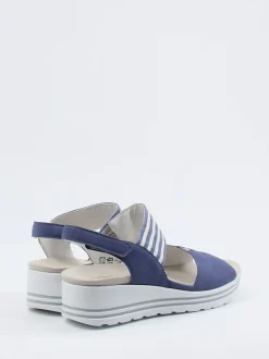 Waldläufer – Sandaletten aus Nubukleder jeansblau