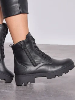 Waldläufer – Schnürboots aus Kalbleder schwarz