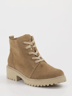 Waldläufer – Schnürboots aus Veloursleder beige