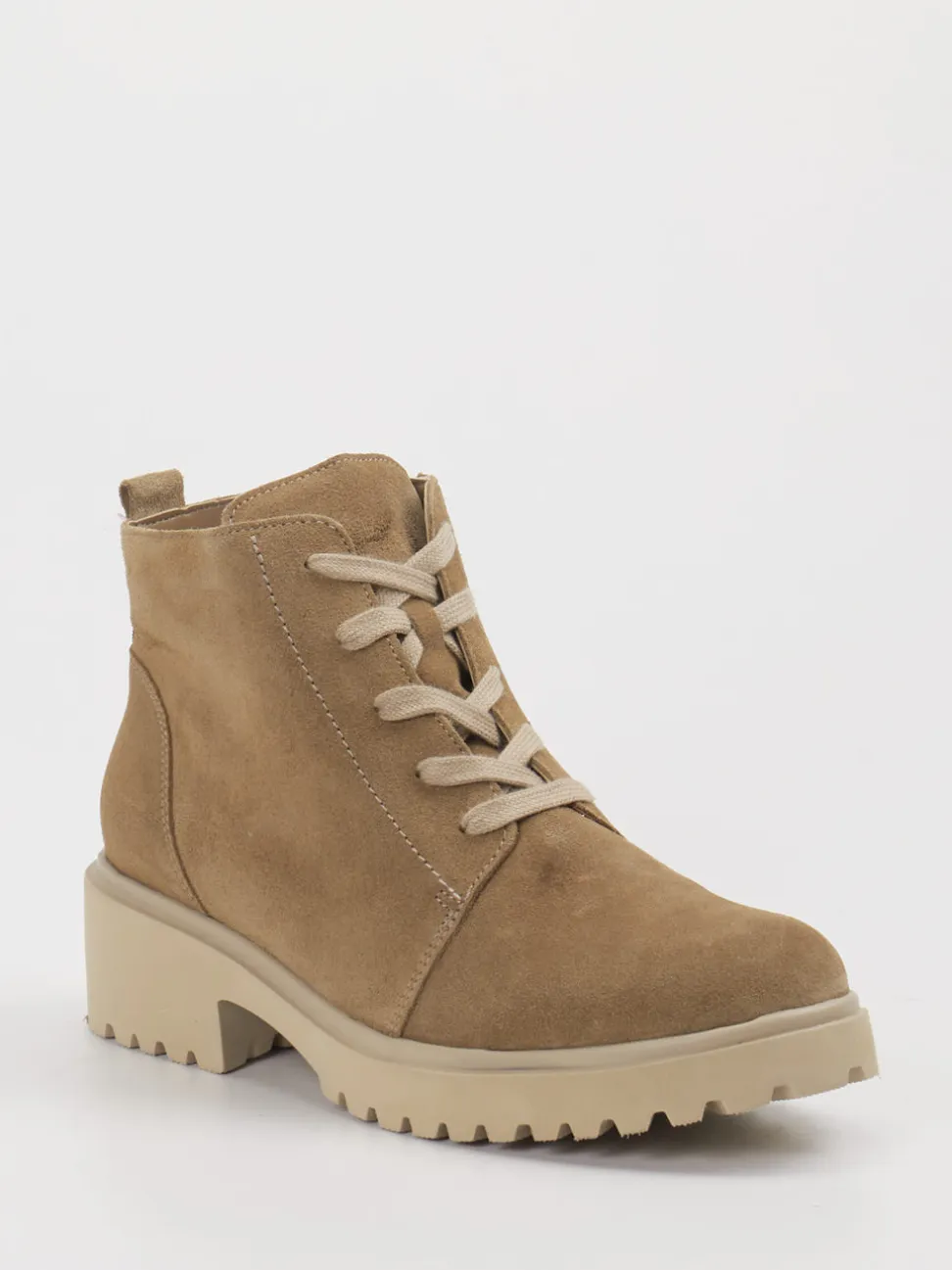 Waldläufer – Schnürboots aus Veloursleder beige