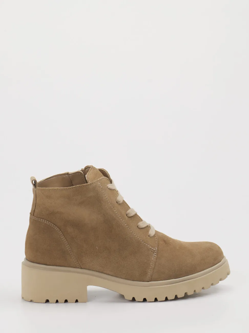 Waldläufer – Schnürboots aus Veloursleder beige