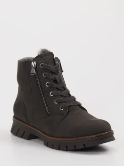 Waldläufer – Schnürboots aus Leder in Anthrazitgrau