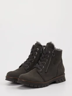 Waldläufer – Schnürboots aus Leder in Anthrazitgrau