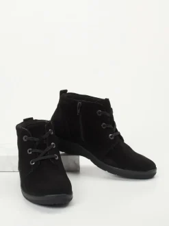 Waldläufer – Schnürboots aus Veloursleder schwarz