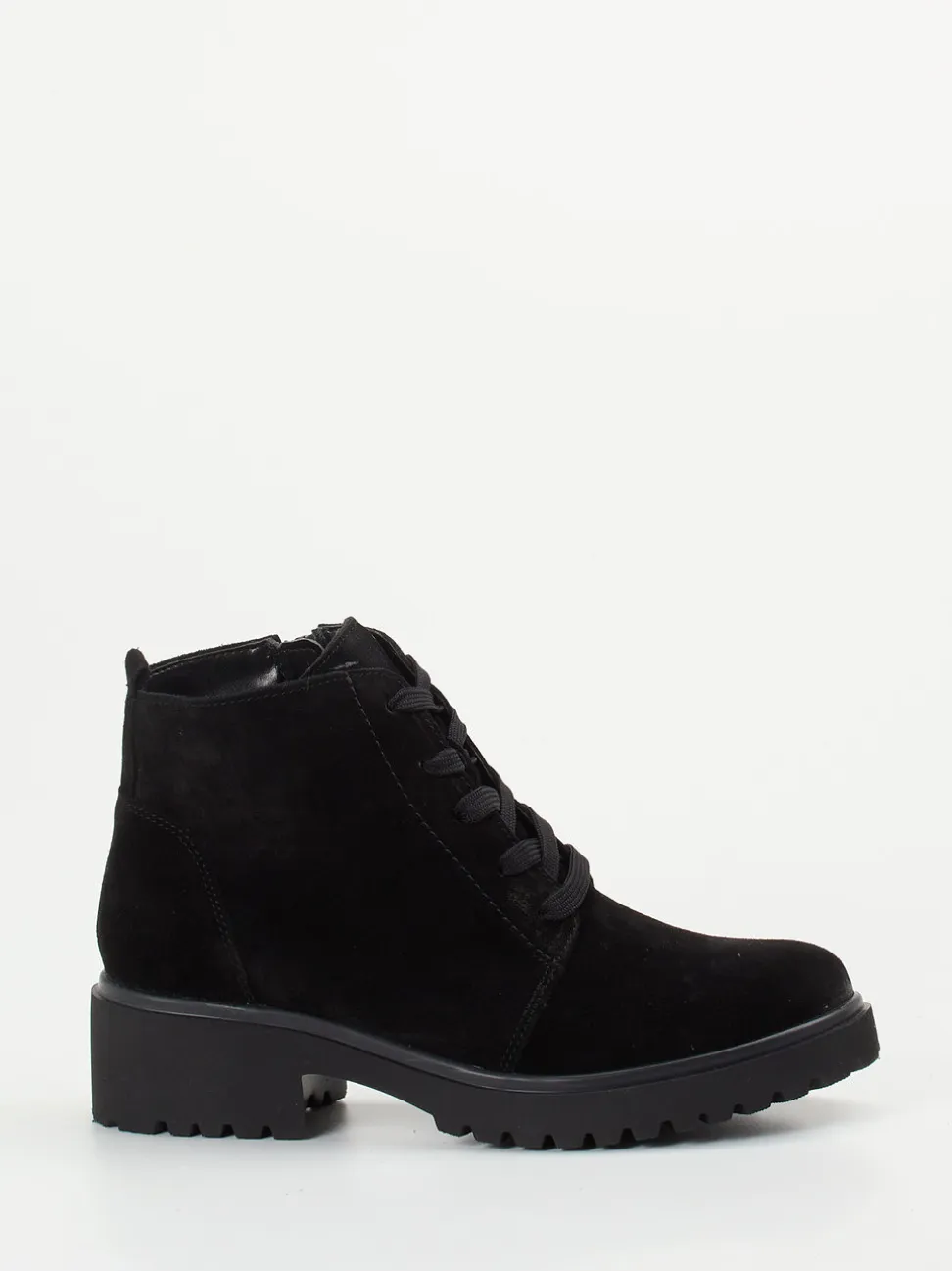 Waldläufer – Schnürboots aus Veloursleder Schwarz