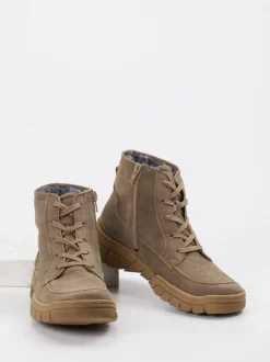 Waldläufer – Schnürboots aus Nubukleder Sandbeige
