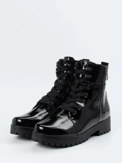 Waldläufer – Schnürboots aus Lackleder schwarz