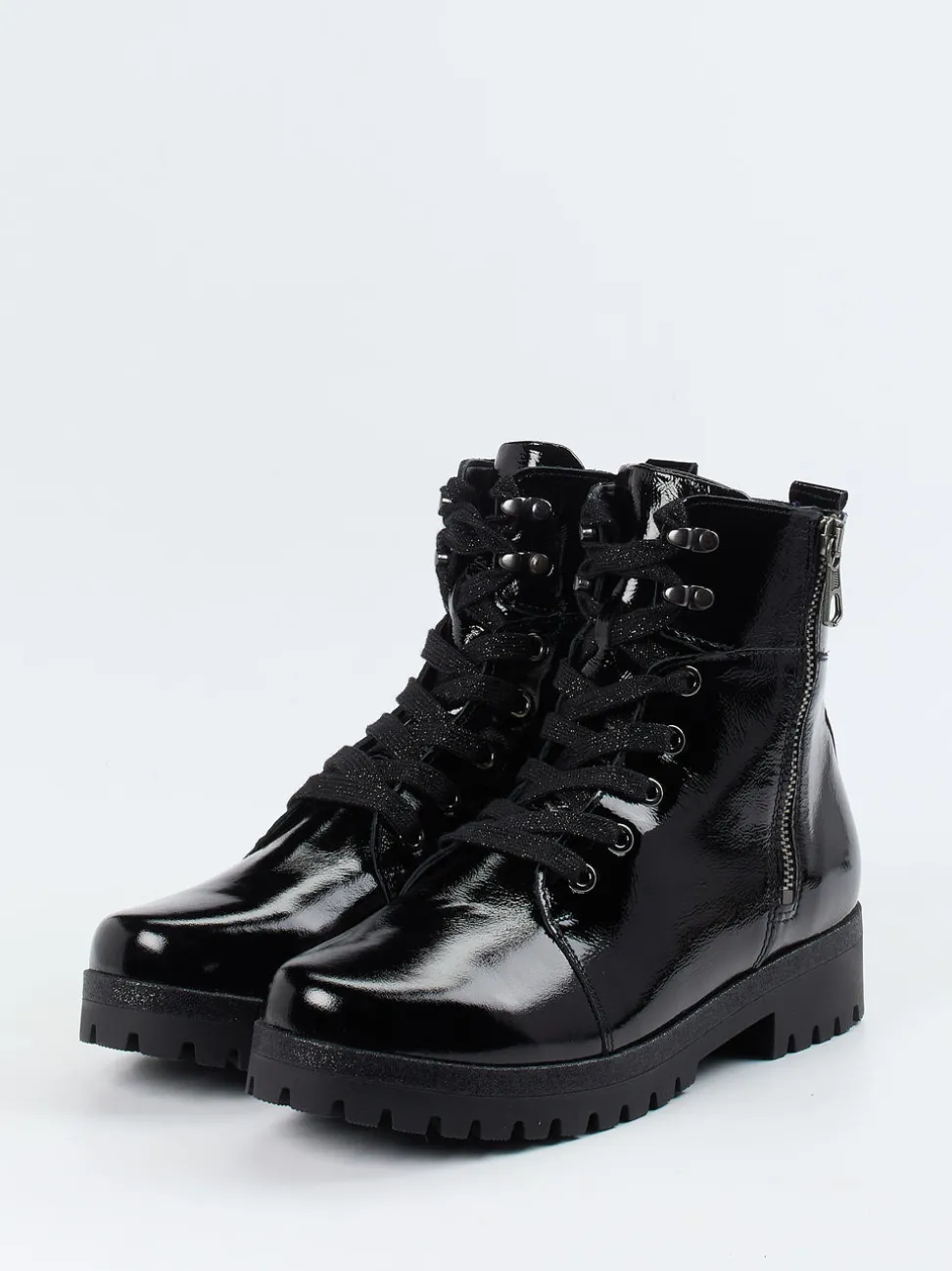 Waldläufer – Schnürboots aus Lackleder schwarz