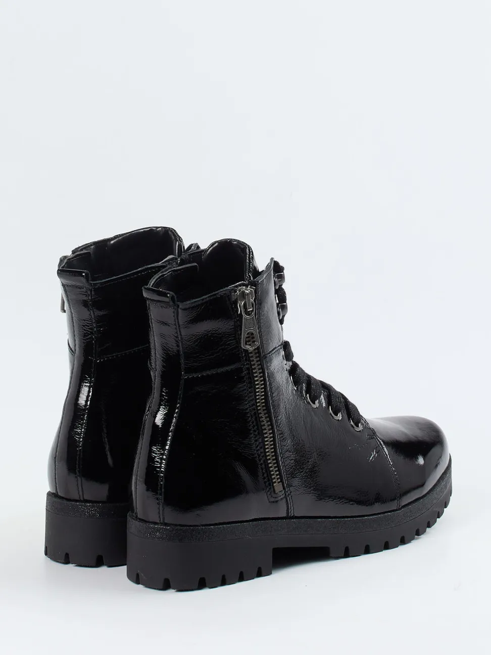 Waldläufer – Schnürboots aus Lackleder schwarz