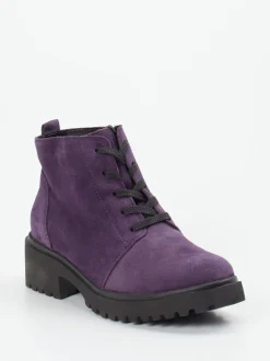 Waldläufer – Schnürboots aus Veloursleder Pflaume