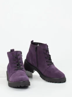 Waldläufer – Schnürboots aus Veloursleder Pflaume