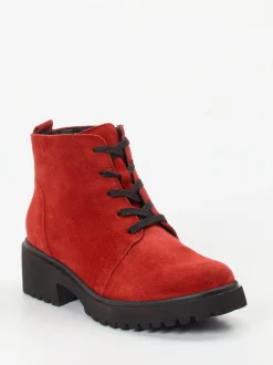 Waldläufer – Schnürboots aus Veloursleder in Rot